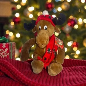 VTG 1987 Christmas Commonwealth 'Moostletoe Finds a Friend' Plush Stuffed Book B